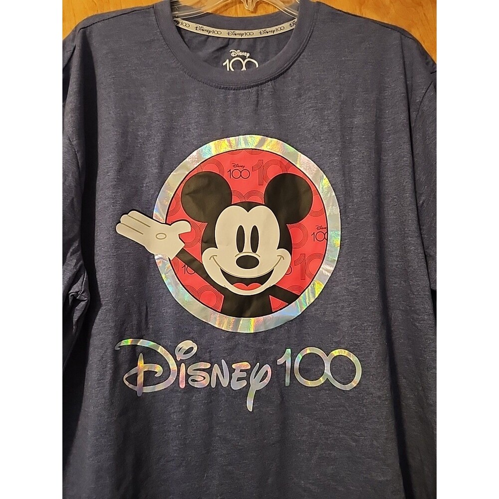 Disney 100 Years Of Wonder T Shirt Men's XL Mickey Mouse Holographic